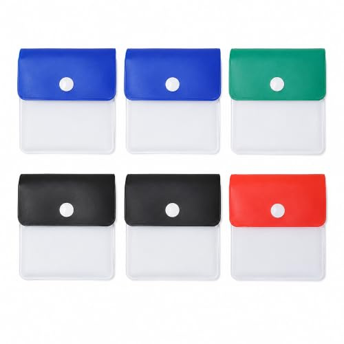 6 Pack Pocket Ashtrays, 4 Colors Portable Cigarette Ash Pouch Compact Fireproof PVC Odorless Odorless Ashtray for Smoker Outdoor Travel H8BXYHD