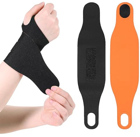 2 Piezas Muñequera Soporte de Muñeca Ajustable, Muñequera Deportiva Transpirable para Túnel Carpiano, Tendinitis y Alivio del Dolor, Soporte Elástico para Gym, Fitness y Uso Diario, Negro