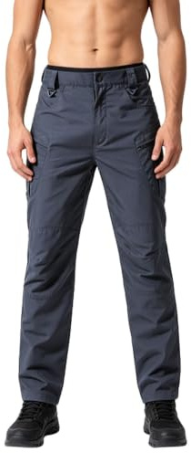 Herr cargo arbetsbyxor avslappnad passform – arbetsbyxor män stretch fit slim