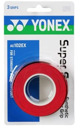 YONEX Overgrip Super GRAP 3 Pack - Tennis, Badminton, Squash - Choice of Colors (Red)