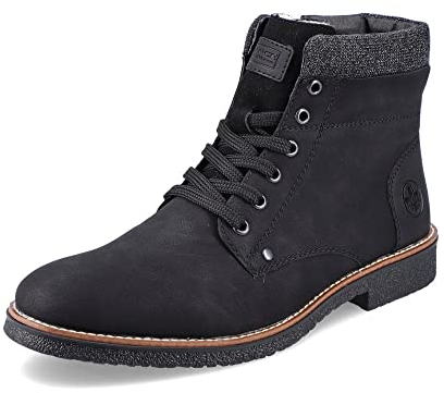Rieker Herren Schnürstiefeletten 33640, Männer Stiefeletten,Chukka Boots,schnürboots,Boots,Stiefel,Bootee,Booties,schwarz (01),40 EU / 6.5 UK