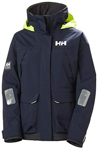 Helly-Hansen Pier 3.0 Waterproof Jackets for Women Featuring Windproof Sailing Fabric and Packable Neon Yellow Hood, 597 Blue - Small