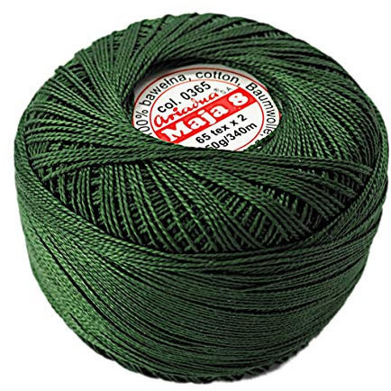 Pearl Crochet Cotton Embroidery Ball Yarn 229yd/210m Quality Thread 50g Size 8 Forest (365)
