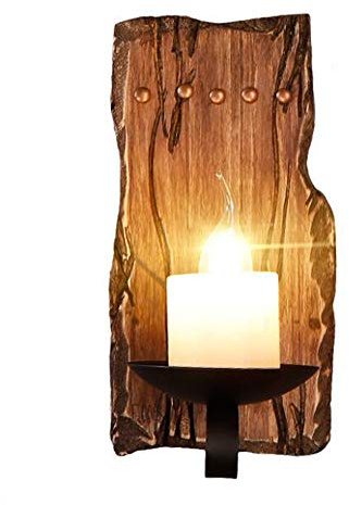 Retro inomhus Vägglampa Trä Vägglampa E27 Antik Industriell Vägglampa Kreativ Ljus Ljus Rustik Glasskärm Vintage Nostalgi Loft Deco Vardagsrum Restaurang Bar Café Korridor Lampor,B