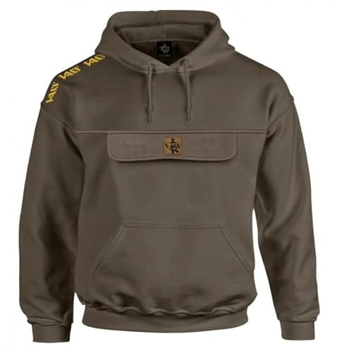 Vass Culture Hoody with Zipped Chest Pocket: Khaki Green: XXL