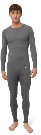 DANISH ENDURANCE Completo Termico Lana Merino, Intimo Inverno Uomo | Set termico in lana merino, traspirante e termoregolante con cuciture piatte, per sci, trekking e casa