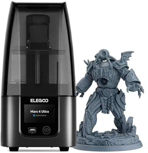 ELEGOO Marzo 4 Ultra Impresora 3D MSLA de resina con pantalla LCD 9K Mono de 7 pulgadas, conectividad Wi-FI, sistema de nivelación sin esfuerzo, película ACF, tamaño de impresión de 153,36x77,76x165