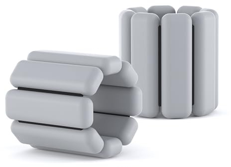 Handgelenk Knöchelgewichte 丨Tragbares Gewichtsmanschetten丨Set mit 2 Stück (je 0,5 kg) 丨Verstellbare Krafttraining für Gehen, Yoga, Tanz, Pilates, Barre, Aerobic丨Grau