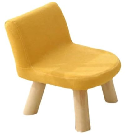 Generisch Fußhocker, Fußhocker aus Baumwollleinen, Fußhocker mit Holzbeinen, Frisierstuhl, Schuhwechselhocker, Fußhocker für Wohnzimmer, Ottomanen für das Schlafzimmer(Yellow)
