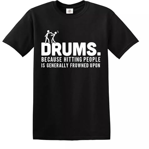Trend Gear Trummis-trummor träffar människor T-skjorta slagverk gåva present nyhet topp t-shirt, Svart, XL