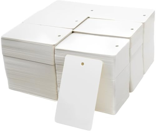 3000 PCS White Blank Merchandise Tags, 1.77 x 2.95 Inches Paper Gift Tags