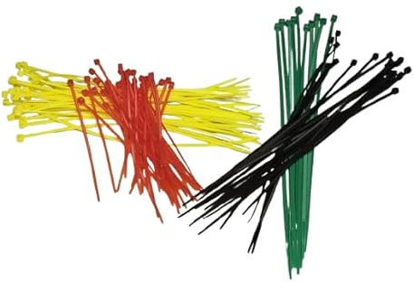 Herr Gadget Solutions 100 blandade buntband – flerstorlek, flerfärgade plastbuntband för ultimat organisation och mångsidighet!