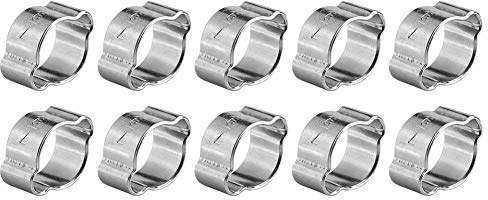 Uadme Abrazaderas de Manguera de Doble Oreja, 10 Piezas Abrazadera de Manguera Acero Inoxidable Chapadas en Zinc, Abrazadera de Tubería de Combustible, Clip para Fijación (7-9MM)