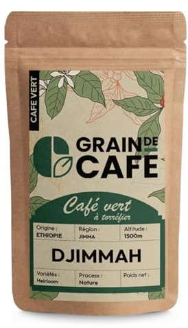 Graindecafé – Café Vert Éthiopie Djimmah G5 1kg | 100% Arabica Naturel Non Torréfié | De Forêt À Torréfier Soi-Même | Notes De Moka Et Épices | Idéal Machine À Grain Une Fois Torréfié