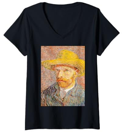 Femme Artiste avec Un Chapeau de Paille 1887 Oeuvre de Vincent T-Shirt avec Col en V