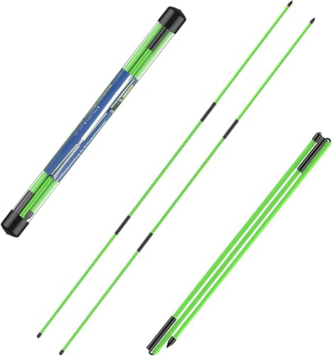 Posoto 2PCS Collapsible Golf Alignment Sticks, Golf Practice Training Aid for Aiming Putting Full Swing Posture Corrector, with Storage Tube Case