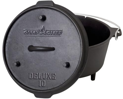 Camp Chef Deluxe Dutch Oven Set Schmortopf aus Gusseisen Grill BBQ Outdoor Auswahl-Deluxe Dutch Oven CC-DO10