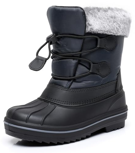 Felabo Kids Fur Lined Snow Boots Boys Girls Toddler Little Kid Big Kid
