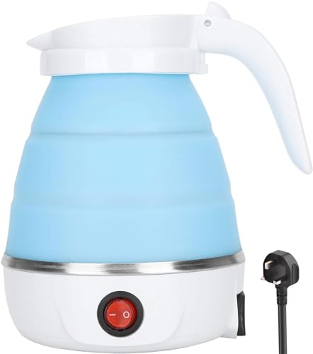 Travel Portable Foldable Kettle,Electric 0.6L Small Collapsible Hot Water Boiler for Coffee Tea Milk etc.(Blue)