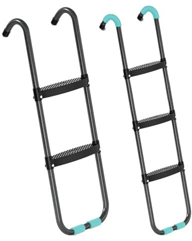Trampoline Steps,2 Steps/3 Steps Wide Trampoline Ladder | Heavy-Duty Steel Ladder Non-slip Step for Trampoline