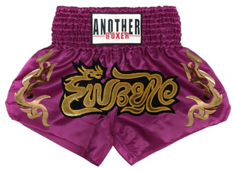 Aislor Pantaloncini Muay Thai Unisex Bambini Pantaloncini da Combattimento Kick Boxing Shorts Pantaloni Corti per MMA rappling Arti Marziali Competizione Viola 5-7 Anni