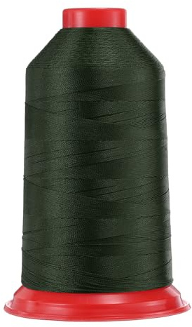 QUARKZMAN 1968 Iarde Filo da Cucire in Nylon Legato Dimensione 280D/3 Filo da Cucire Pesante per Tappezzeria in Nylon per Esterno per Pelle Jeans E Tessitura Artigianale Verde Foresta