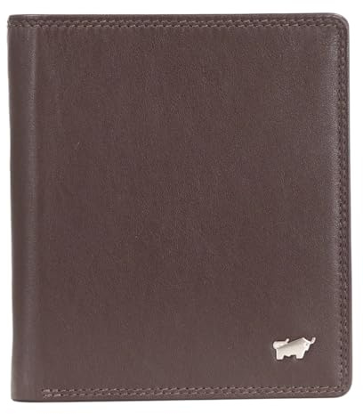 BRAUN BÜFFEL Herren Geldbörse aus echtem Rindsleder Golf mit RFID Schutz - Hochformat Geldbörse mit 12 Kartenfächern Edles Braun