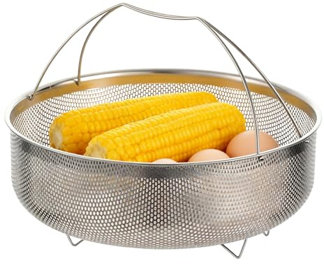 Cesta Para Cocción Al Vapor De Verduras - Red Ancha 24.6x9.4 Cm, Inserto Para Cocción Al Vapor De Acero Inoxidable, Diseño Plegable Y Duradero Con Mango Fácil Para Una Cocina | Acces