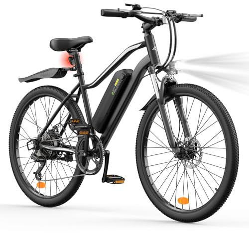 Finbike E Bike für Erwachsene, 26 Zoll Elektrofahrräder 250W Motor Electric Bicycle mit 36V 10.4Ah Herausnehmbarem Akku, 60KM Reichweite, Ebike mit 7 Geschwindigkeiten, Schnellaufladung