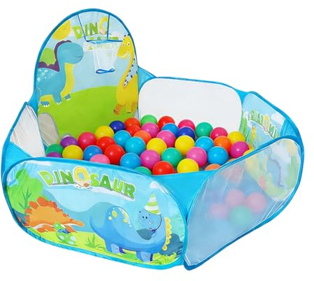 Veasbuu Piscina di palline, tenda pieghevole con cestino da basket, piscine con palline rinforzate, per interni ed esterni, camera, bambini e ragazze, compleanno e Natale