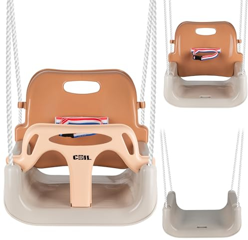 COIL Altalena per Bambini Babyschaukel Outdoor 3-in-1 con Sedile Regolabile per Bambini, Altalena per Bambini con Schienale, Altalena per Bambini per Interni, Sedile per Altalena per Bambini, Altalena