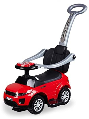 LEMODO Rutschauto mit Schiebestange | Rutschfahrzeug ab 1 Jahr | Rutscherfahrzeug mit Sicherheitsbügel | Kinderfahrzeug mit Staufach und Sound-Lenkrad | Kinderspielzeug zur Motorikförderung