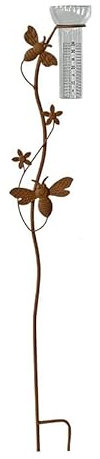 Pluviomètre Fer Abeilles Fleuri 14x6x100cm