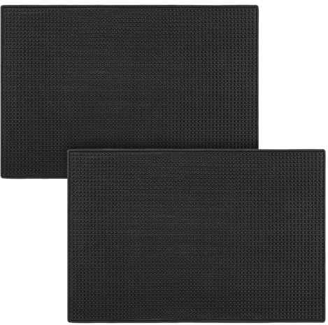 SEUNMUK Confezione da 2 tappetini da bar in PVC, 45 × 30 cm, resistenti, antiscivolo, per caffè, bar, cucina, ristorante, piani di lavoro