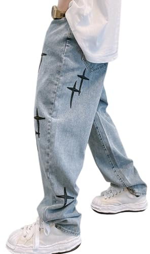 Oanviso Pantalones Vaqueros de Ajuste Relajado para Hombre, Jeans Y2K Vintage Hip Hop Slim Fit, Pantalone Casuales Elasticos Largo