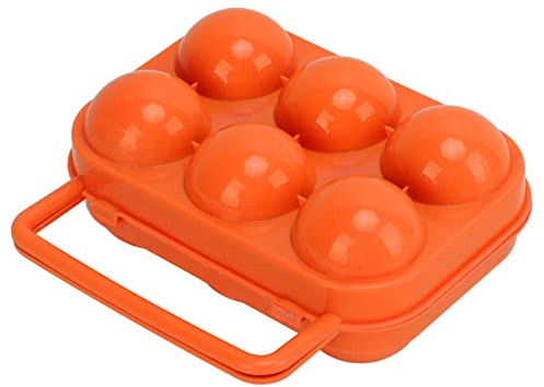 Alomejor Boîte à œufs Portable à 6 Grilles, étui de Transport de Stockage D'œufs ABS de Grande capacité Empêche la Fissuration des œufs pour Pique-Nique Barbecue Voyage (Orange)