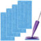 HTTYHT 4Pack Reusable Mop Refill Pads for Flash Powermop 30x15cm Washable Mop Pads Compatible with Swiffer Wetjet Microfiber Replacement Mop Pads for Wet & Dry Floor Cleaning(Blue)