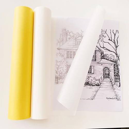 Skizzier- und Schneiderpapierrolle, 46 cm x 25 m, professionelles Zeichenpapier zum Malen, Skizzieren, Nähmuster und Basteln (weiß)