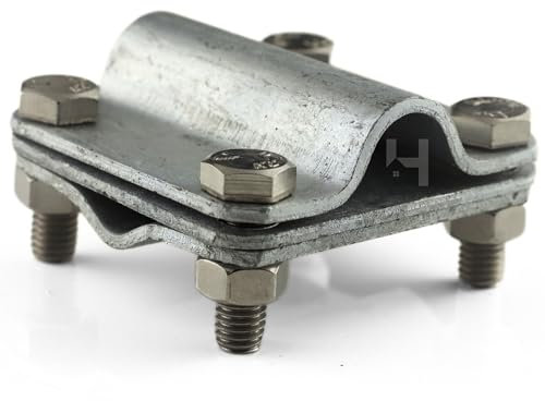 HausHeld® Kreuzverbinder verzinkt Ø16mm – Anschlussklemme für Staberder, Erdungsspieß, Erdungsstab | Blitzschutz Erdungssystem PV-Anlage Balkonkraftwerk | Potentialausgleich Verbindung