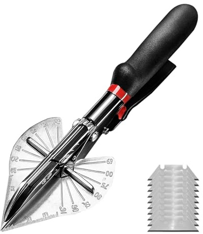 FUG 45° - 135° Angle Mitre Shears with 10 Replacement Parts, Multifunction Trunking Cutter for Cutting PVC PE Pipe Soft Wood