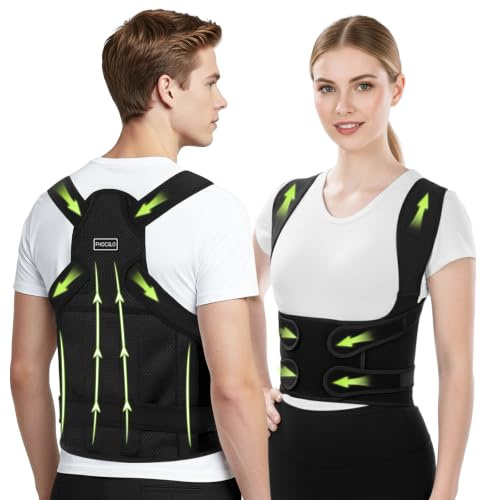 Redresseur Ceinture Dorsale Maintien Droit Posture Correcteur Dos Bureau | Bretelles Élargies Sans Serrement Aux Aisselles Ceinture Dos Droit Posture Porté Bureau Étude Conduite Femme Homme (Noir L)