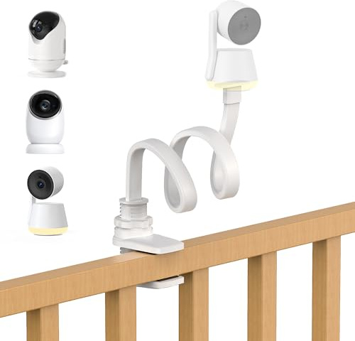 Dr.Care Support pour Babyphone, Support Clip Universel Réglable pour Caméra Bébé, Compatible avec Tous Les Babyphones, Bras Flexible Long pour Lit Bébé, sans Outils