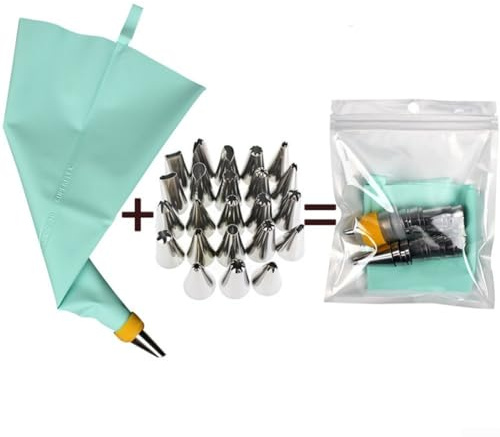 5026 sacchetti riutilizzabili in silicone eleganti e funzionali con punte multiple in acciaio inossidabile per panettieri (26 pezzi)