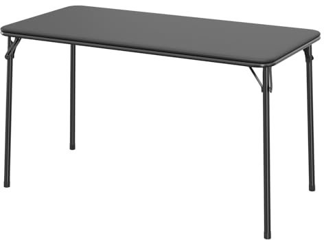RBFGYIOP Tavolo pieghevole rettangolare 120x50 cm - Telaio robusto - Superficie in similpelle resistente a graffi e macchie - Gambe collassabili, portatile per interni, esterni, pranzo, ufficio,