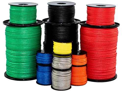 SGT KNOTS Hollow Braid HMPE Rope – Ultra-Strong, UV and Abrasion Resistant, High Strength-to-Weight Ratio, Lightweight for Arborists, Boating, Camping, Lifting, & Crafting (1/8, 25ft, Green)