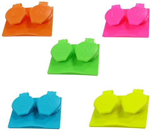 SPORTS WORLD VISION 12PC Flat Flip Top Contact Lens Cases | Colorful Travel Lens Solution Holders with L/R Compartments | Durable & Leakproof Storage Boxes for Soft & Hard Lenses Bulk Buy in Mix Color