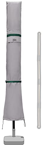 Sekey Copertura Protettiva per Ombrellone (Diametro 3-4m),Copertura per Ombrellone da Giardino Impermeabile,100% Poliestere,Grigio chiaro,220*30/50CM