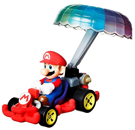 Hot Wheels Die Cast Car Model MARIO KART GLIDER Mario Pipe Frame Parachute Parachute SUPER MARIO - 1:64 Scale length 5cm