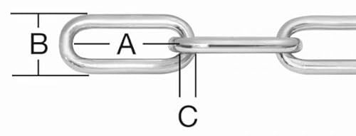 Vormann 008200040Z - Cadena redonda de acero, forma C, galvanizada, 4 mm, 60 metros