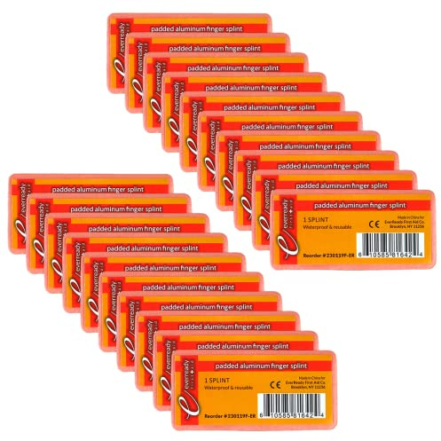 Ever Ready First Aid Padded Aluminum Finger Splints 4 x 2 - 20 Count